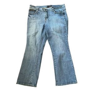 Venezia Medium Wash‎ Gold Floral Bootcut Wide Leg Festival Rodeo Western Jean 18